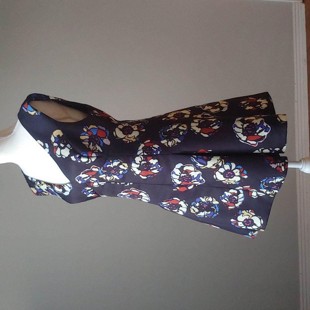 Cap Sleeve Floral Full Skirt Mini Dress